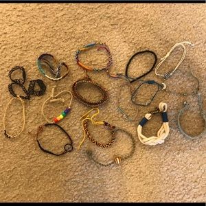 lot of woven bracelets
